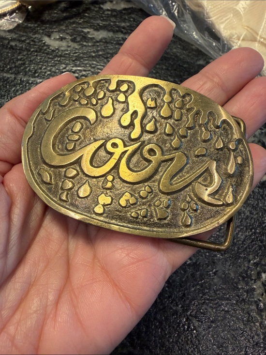 Brass \'Coors\' Oval Belt Buckle - Vintage Script